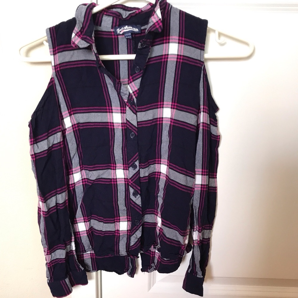 Girls Purple Flannel Top